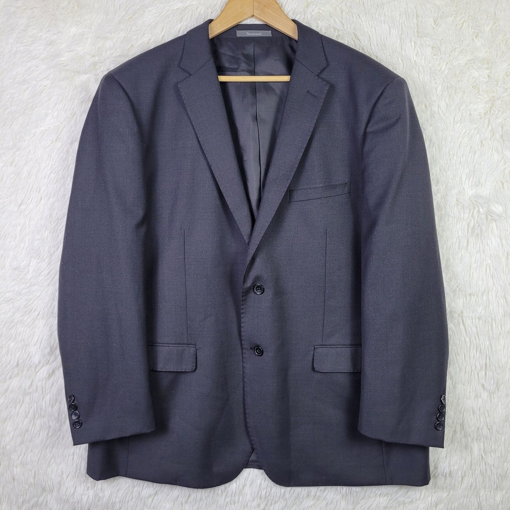 Massarotti Black Wool Blend Blazer 50R Classic Made In‎ Italy